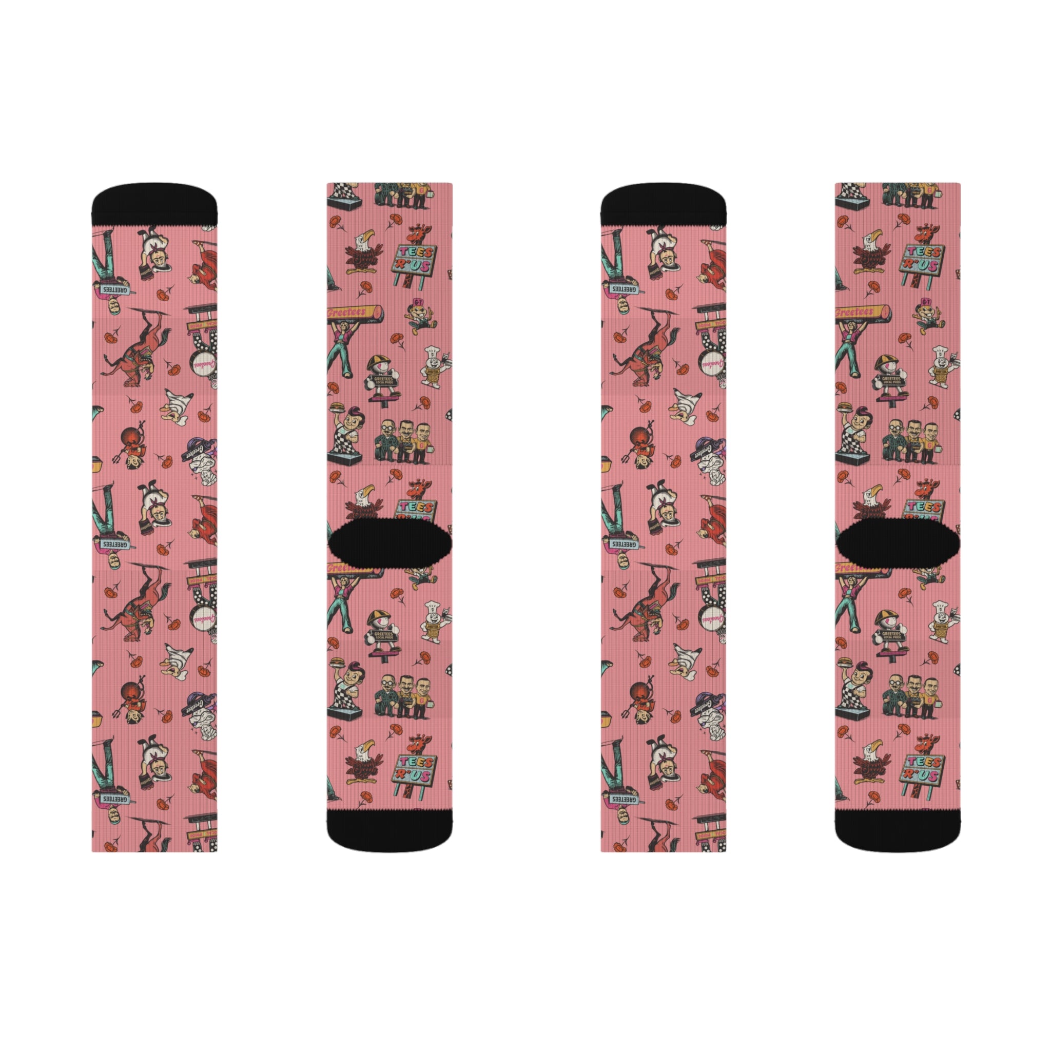 Greetees Valley Icons Pink Socks