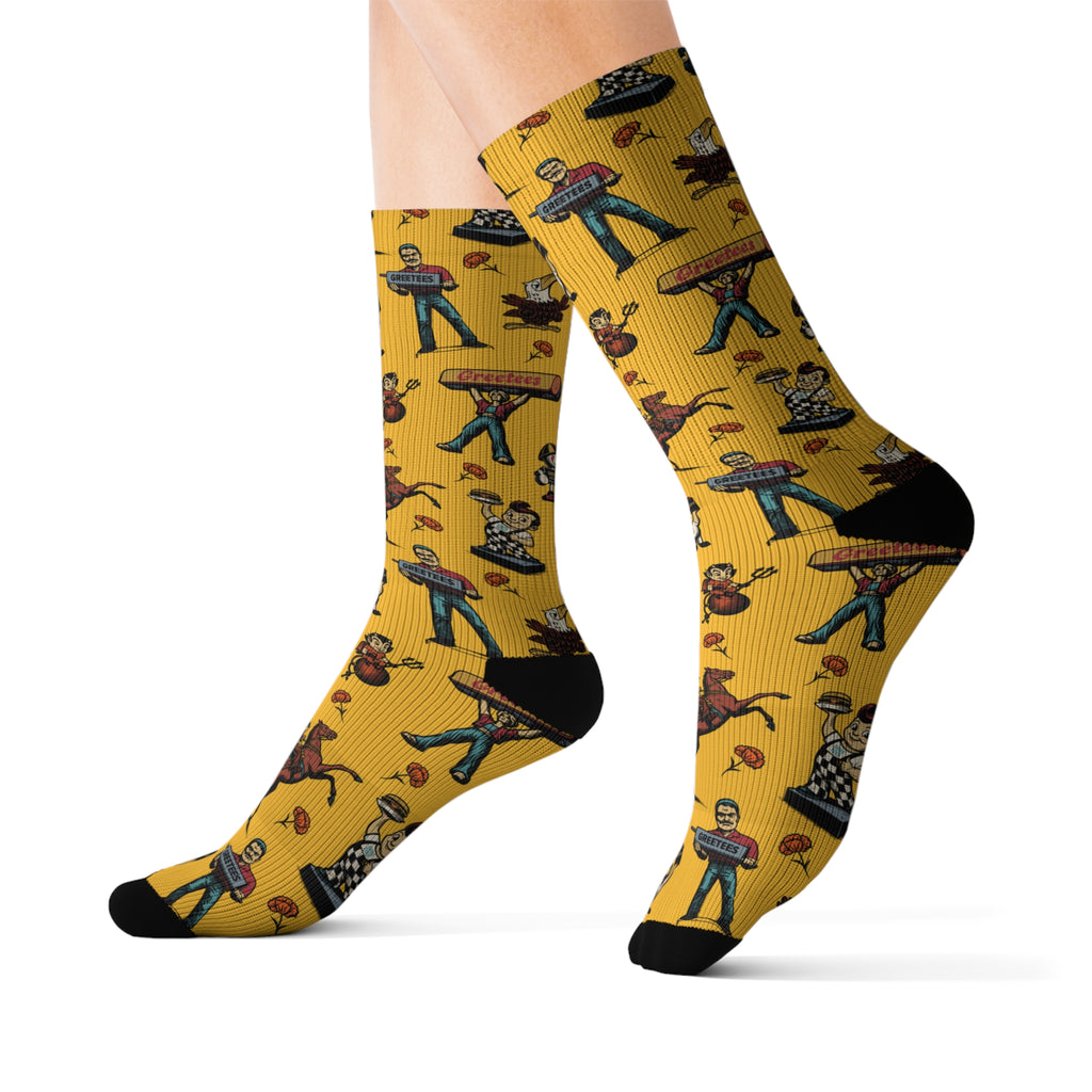 Greetees Valley Icons Yellow Socks