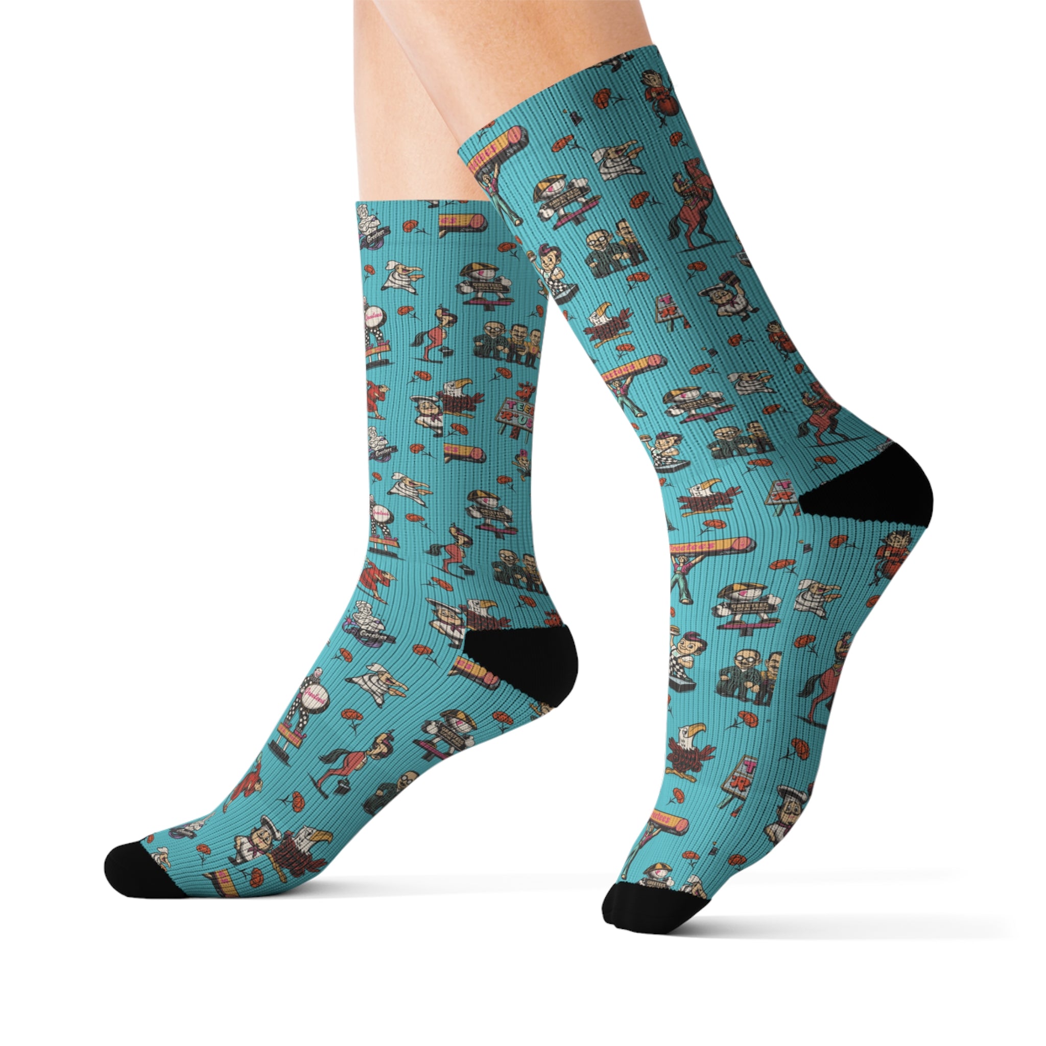Greetees Valley Icons Blue Socks