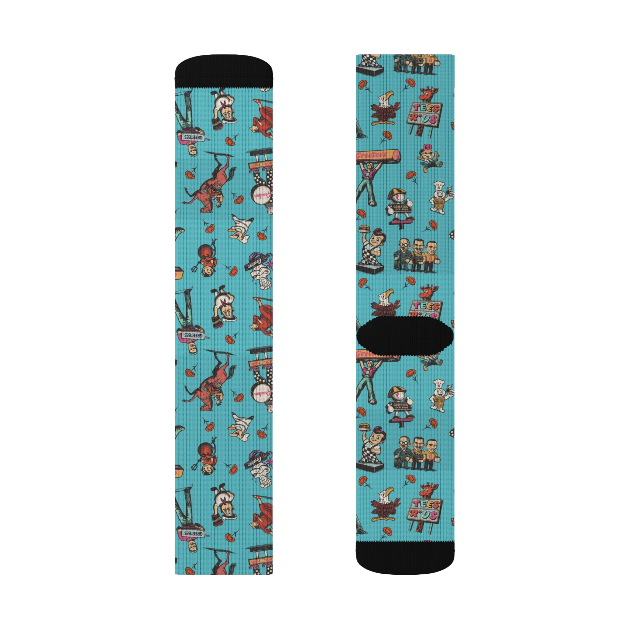 Greetees Valley Icons Blue Socks