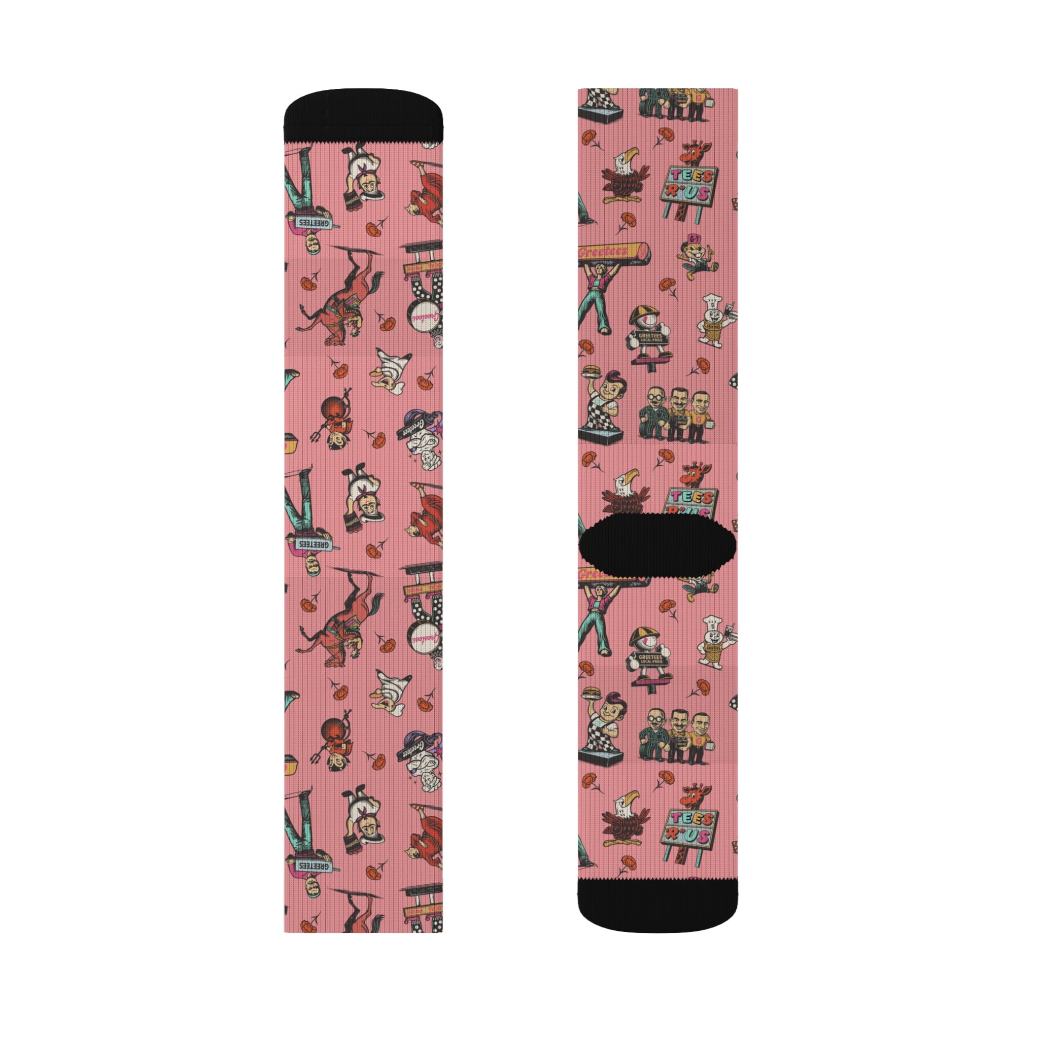 Greetees Valley Icons Pink Socks