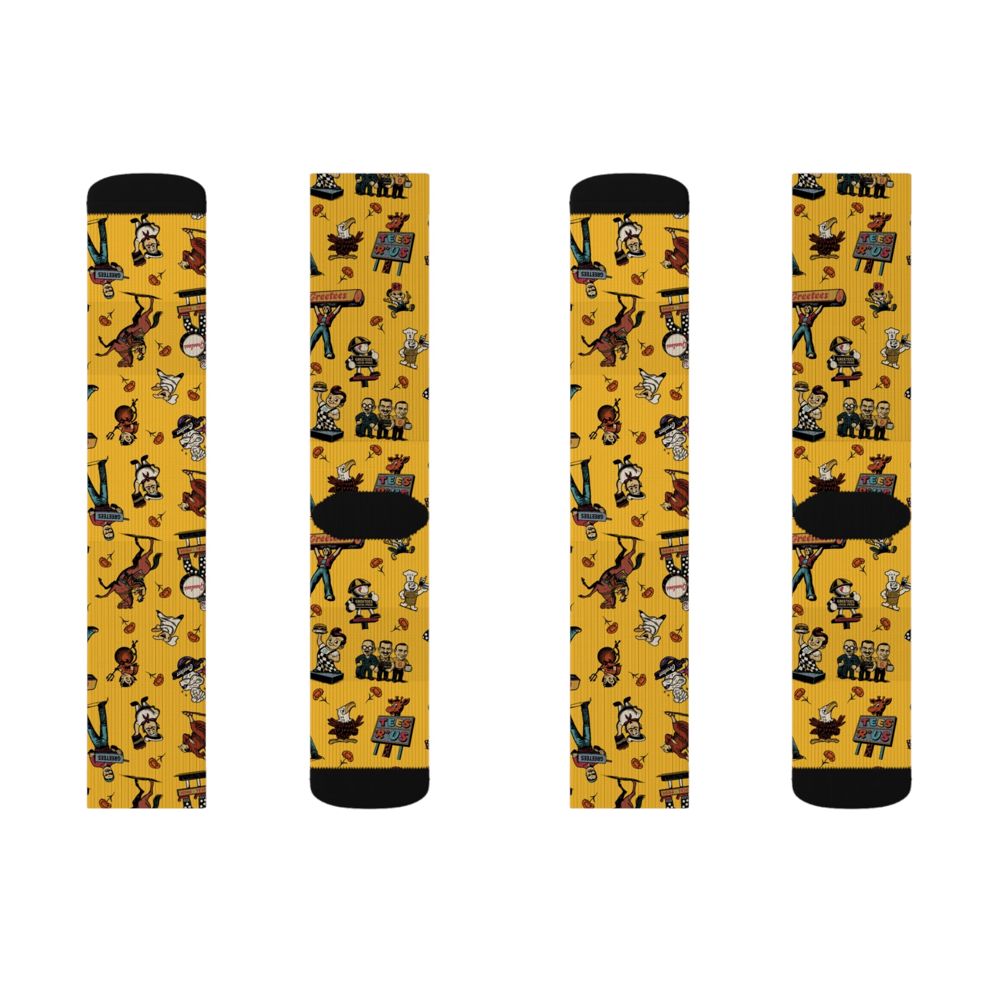 Greetees Valley Icons Yellow Socks