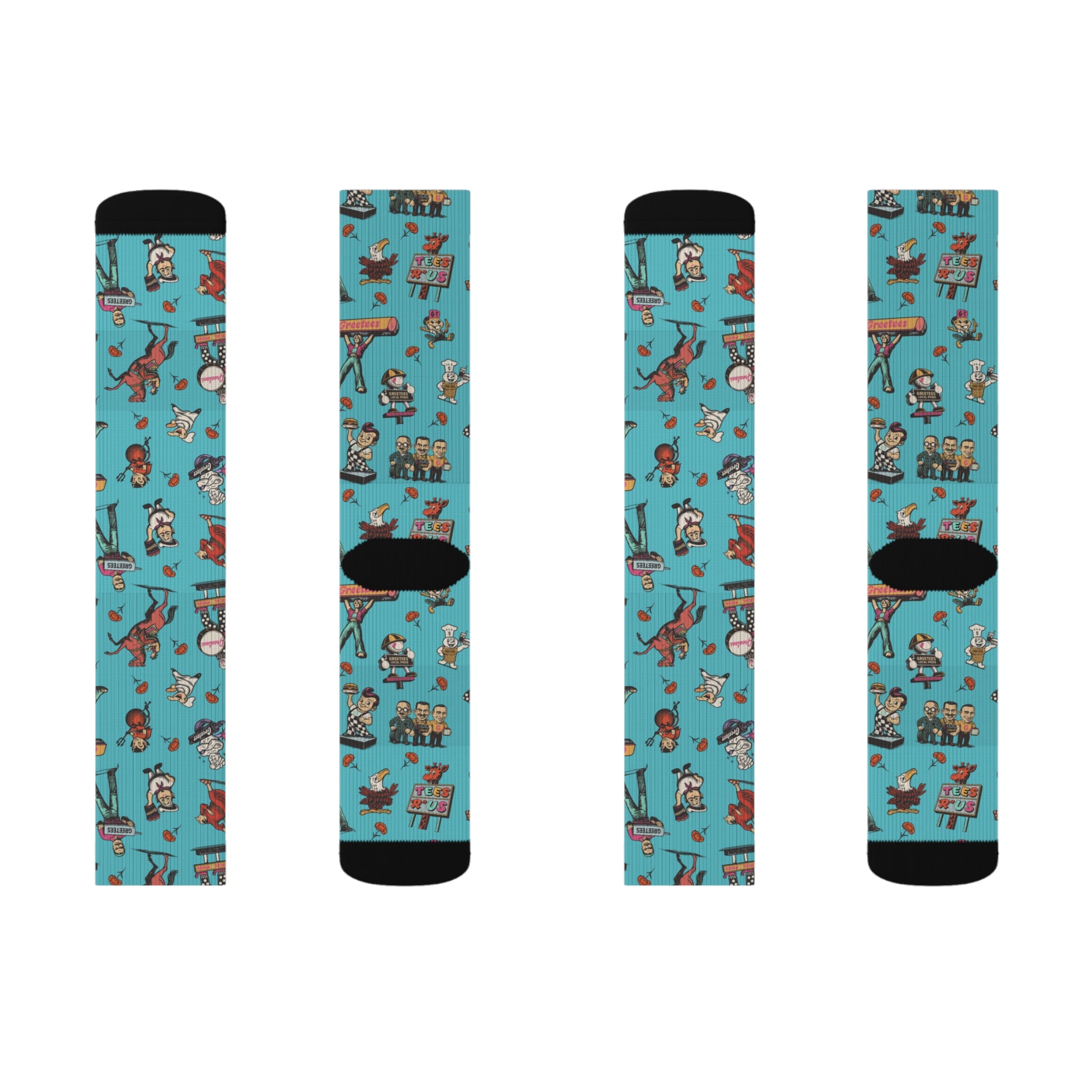 Greetees Valley Icons Blue Socks