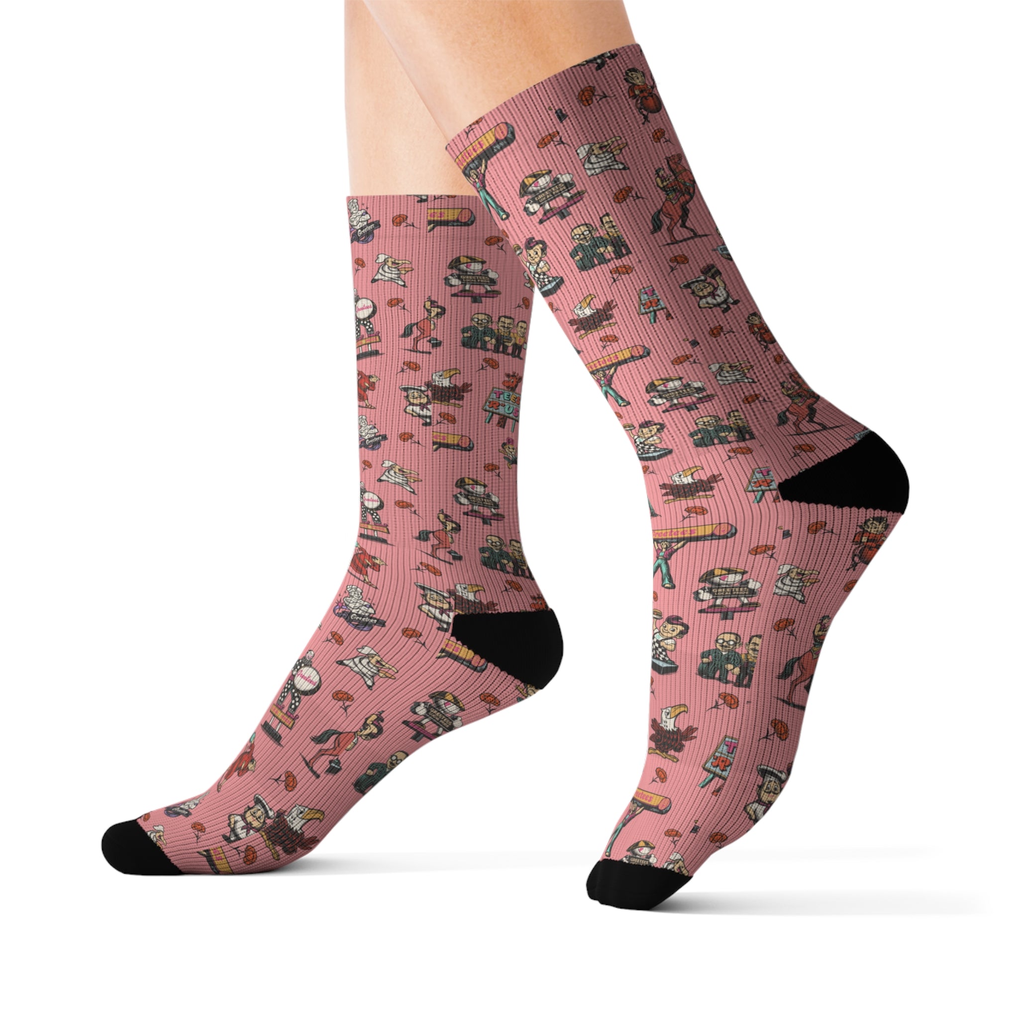 Greetees Valley Icons Pink Socks