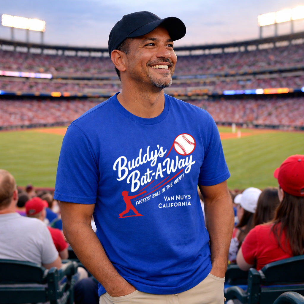 Greetees Buddy's Bat-A-Way T-shirt