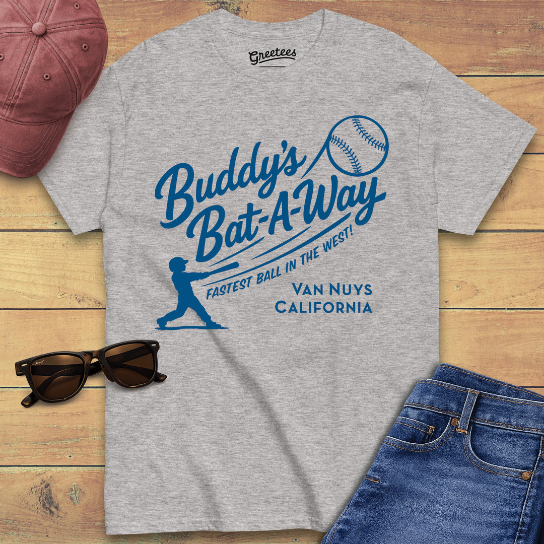 Greetees Buddy's Bat-A-Way T-shirt