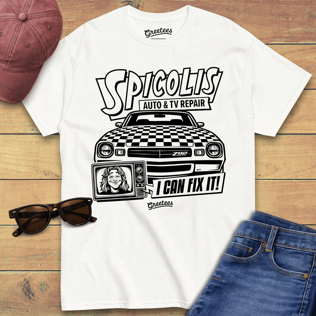 Greetees Spicolis Auto & TV Repair T-shirt