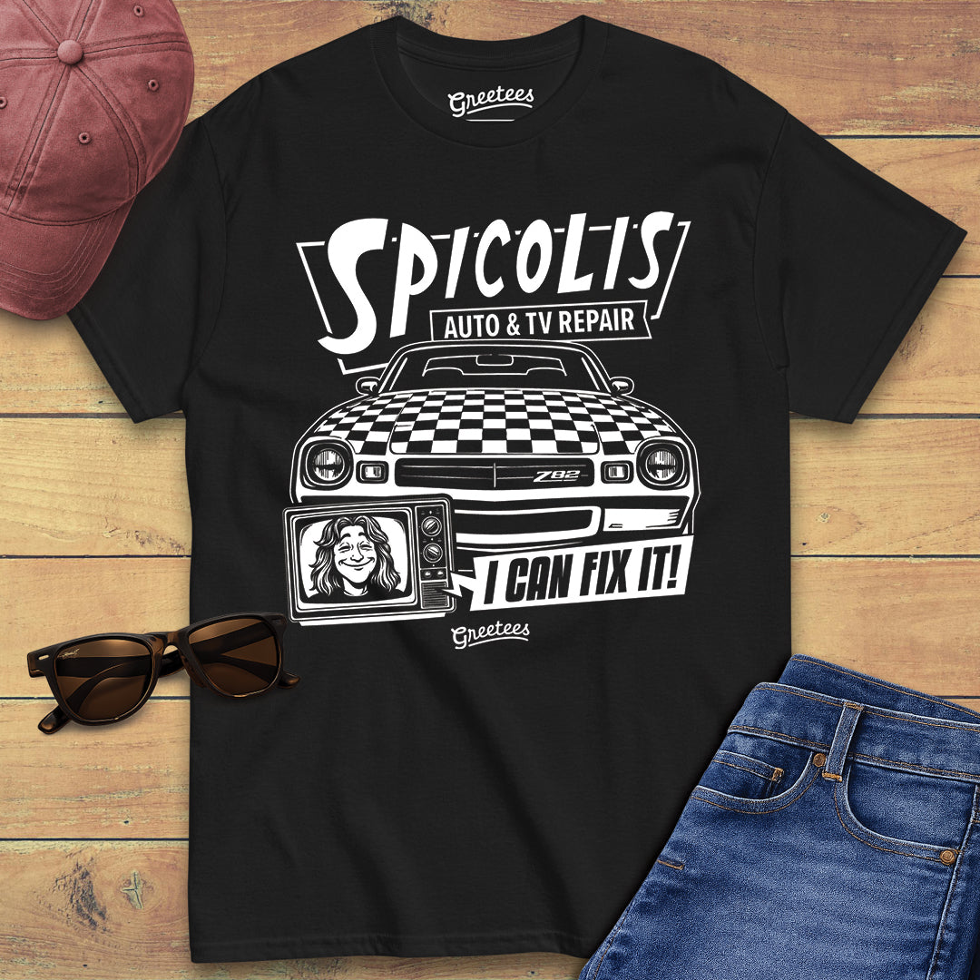 Greetees Spicolis Auto & TV Repair T-shirt