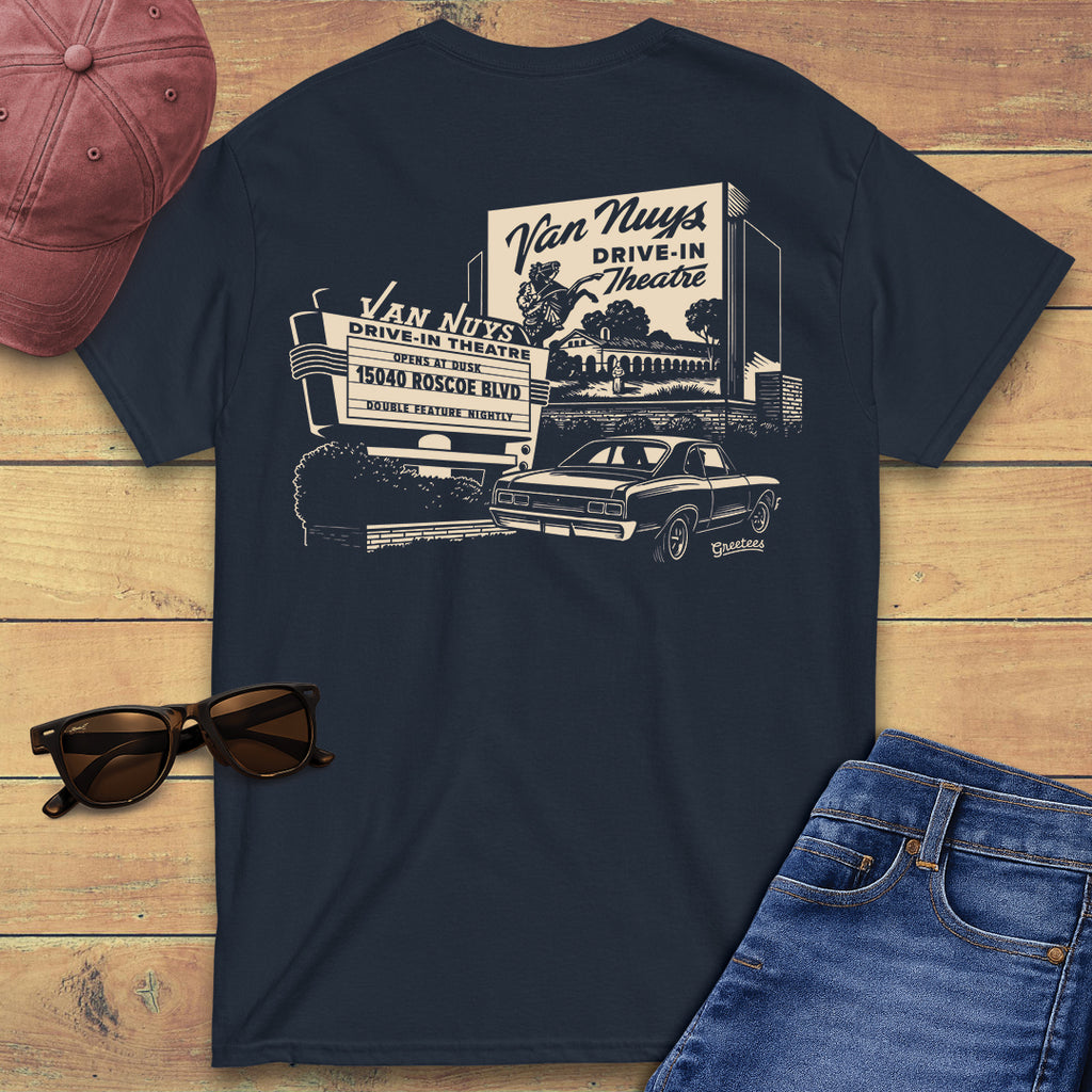 Greetees Van Nuys Drive In Moonshine T-shirt