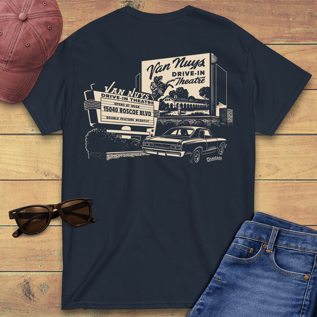 Greetees Van Nuys Drive In Moonshine T-shirt