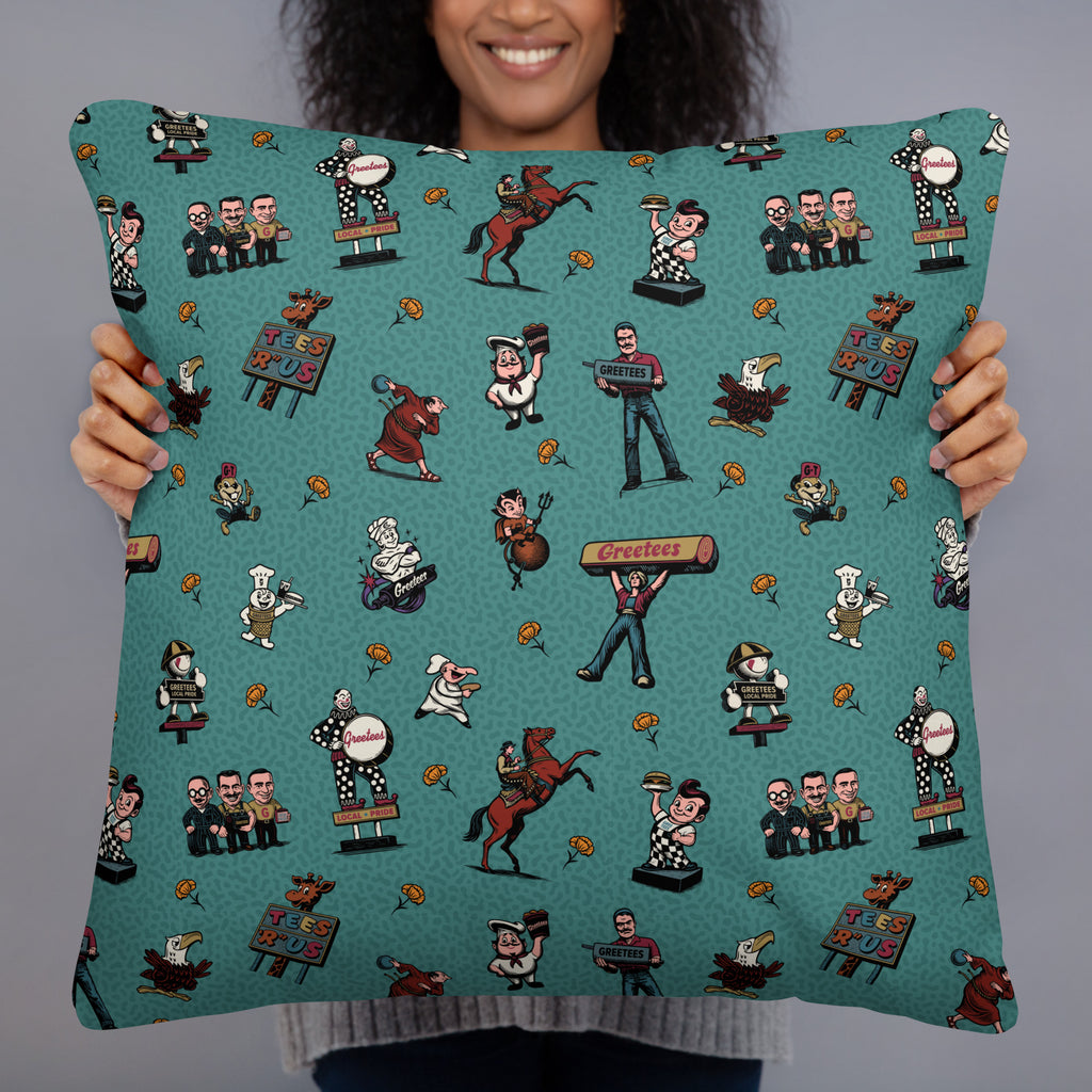 Greetees Valley Icons Blue Pillow