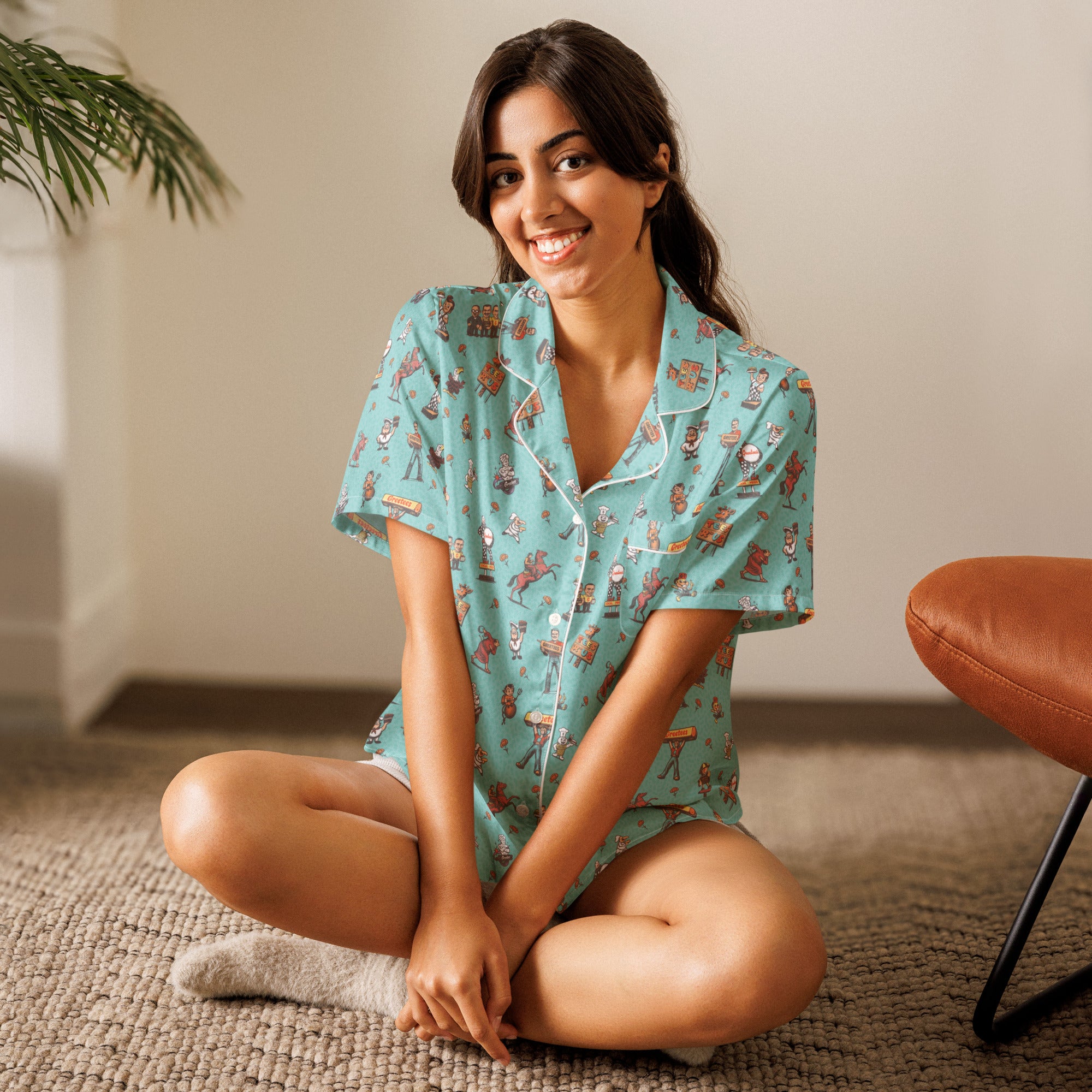 Greetees Valley Icons Sky Women’s SS Pajama Top