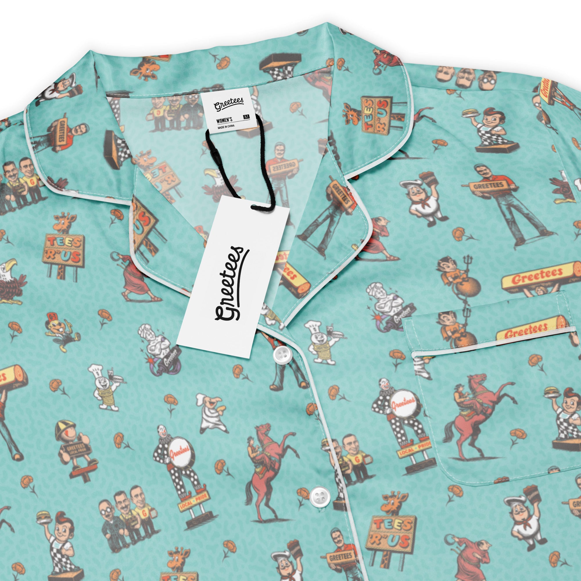 Greetees Valley Icons Sky Women’s SS Pajama Top