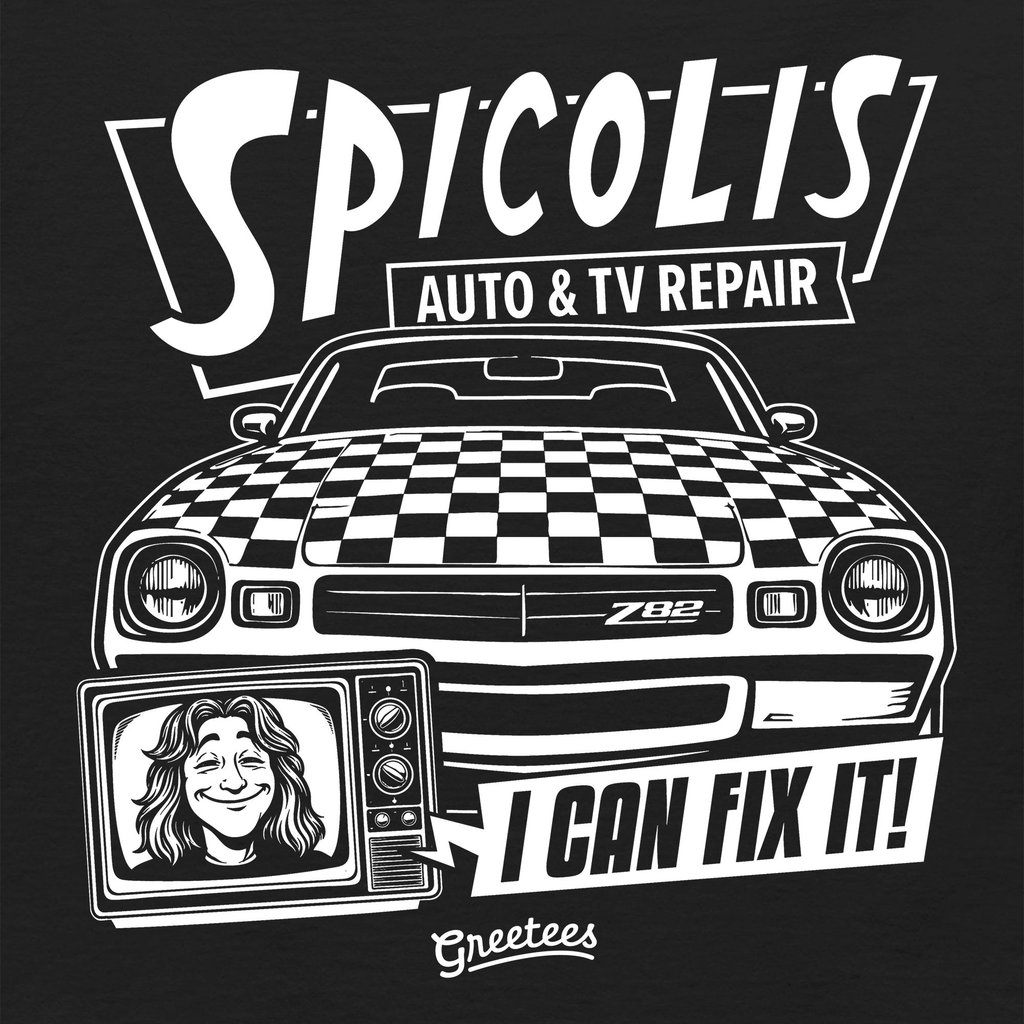 Greetees Spicolis Auto & TV Repair T-shirt
