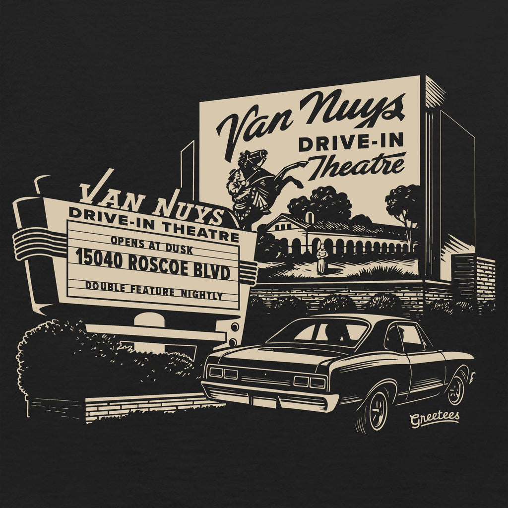 Greetees Van Nuys Drive In Moonshine T-shirt