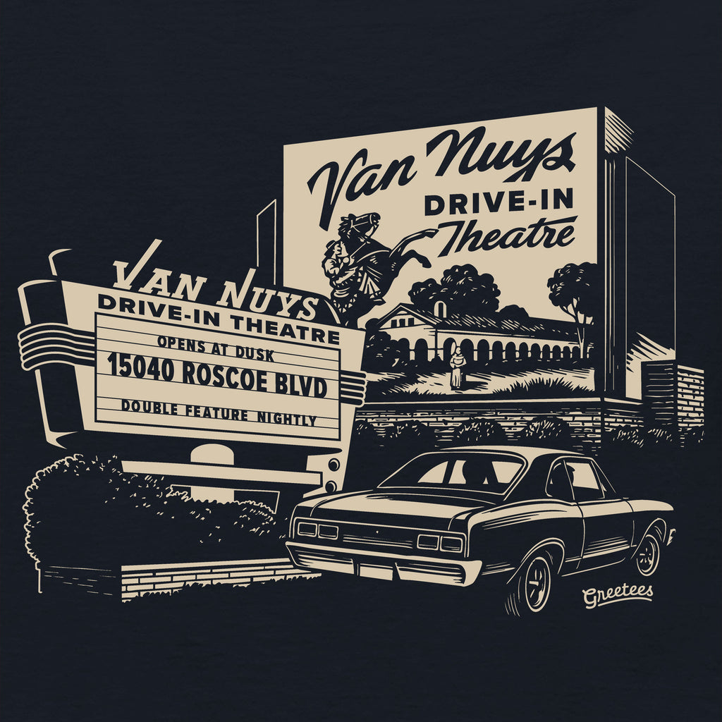 Greetees Van Nuys Drive In Moonshine T-shirt