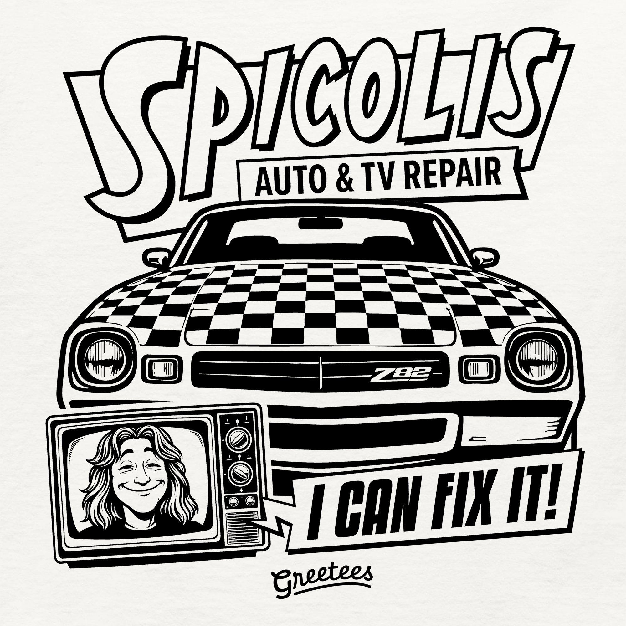 Greetees Spicolis Auto & TV Repair T-shirt