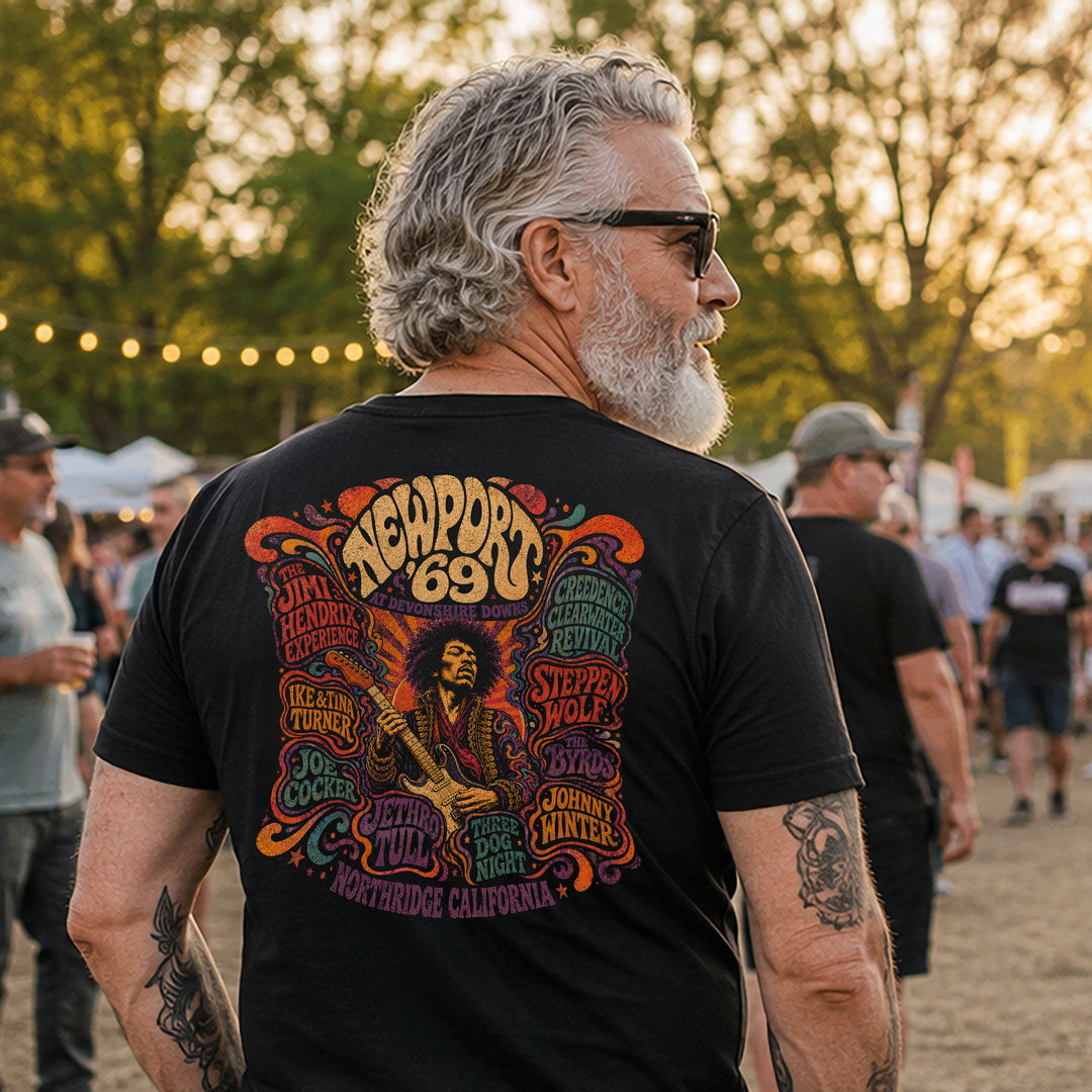 Greetees Newport 69 Acts T-shirt